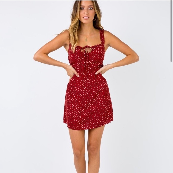 Princess Polly red polka dot mini dress size 0 midnight madness summer - Picture 1 of 8